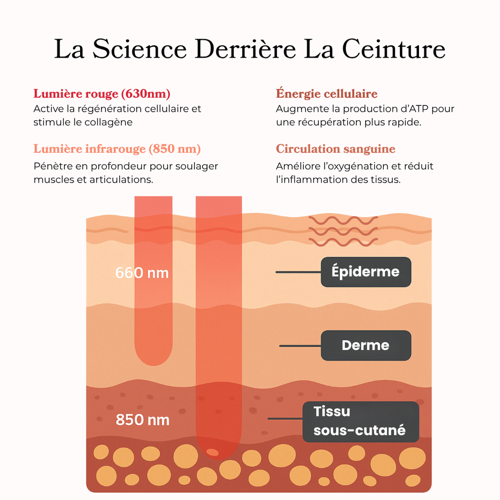 Ceinture de thérapie par la lumière rouge et infrarouge