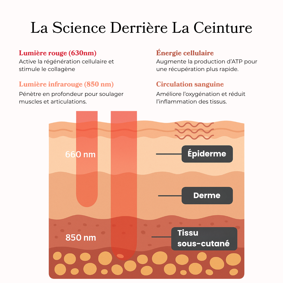 Ceinture de thérapie par la lumière rouge et infrarouge